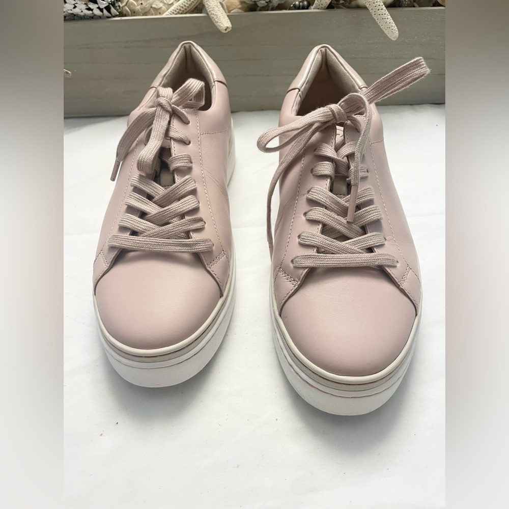 MICHAEL KORS BLUSH PINK LEATHER LACE UP SNEAKERS SIZE 10 - Picture 12 of 14